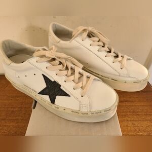 Golden Goose Hi Star Sneakers with Black Star Size 38